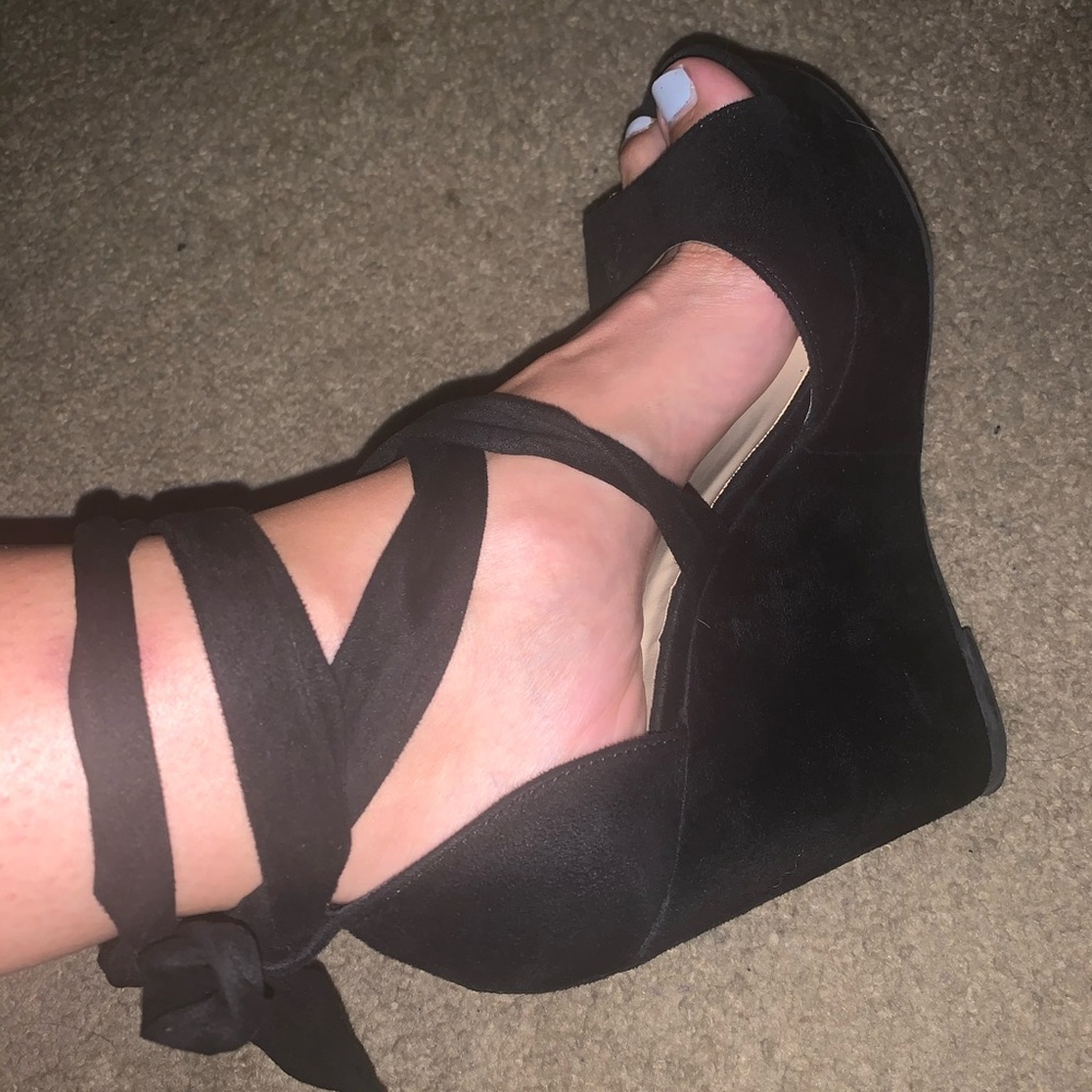 Windsor lace up wedges